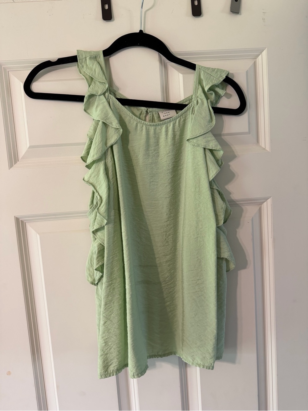 a new day Light Green Ruffle Sleeve Tank Top